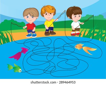 Small fishermen visual logic puzzle