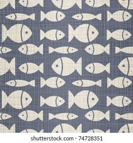 Small fishes on a jeans background