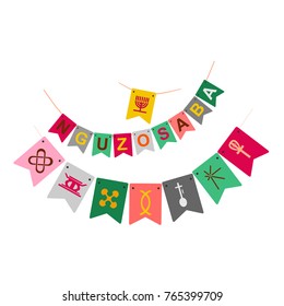 small flag of kwanzaa celebration. simple and unique design.