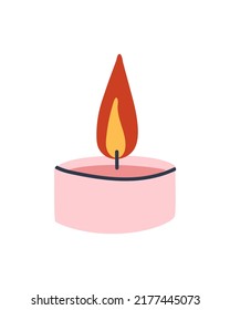 A small flat candle for an aroma lamp. Flat vector illustration. Eps10