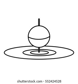 Small floating bobber icon. Outline illustration of small floating bobber vector icon for web
