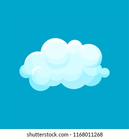 Small floating cloud. Weather application icon. Flat vector element for wall decor or children book