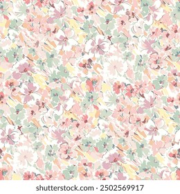 small flora flower,art textile design pattern seamless repeats, effect abstract,colors print digital,summer