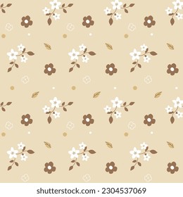 Small Floral aesthetic seamless pattern girl wallpaper