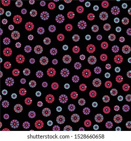 Small floral ditsy seamless pattern.Colorful daisy repeat pattern vector flowers. Colorful floral background all over print.