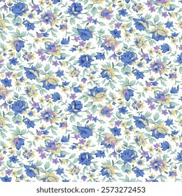 Small floral motif with a composition of red and yellow,for factory printing