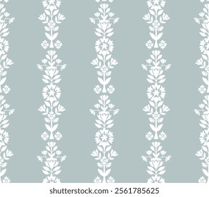 Small floral pattern repeat vector file, floral block print, ditsy flower pattern, floral stripe pattern