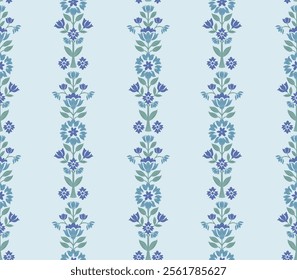 Small floral pattern repeat vector file, floral block print, ditsy flower pattern, floral stripe pattern