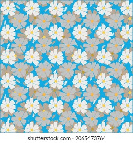 Pequeño patrón floral, vectores vintage de fondo de flores repetidas, uso de ilustración para textiles, papel pintado, telas de algodón, ropa, papel impreso, cubiertas, raspado, envoltura de regalo, proyecto, papel de embalaje.