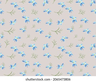 Small floral pattern, vector vintage repeating flowers  background,illustration use for textiles,wallpaper,cotton fabrics,clothing,print,covers,scrapbooking,gift wrap,project,wrapping paper.