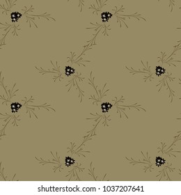 Small Floral Seamless Pattern with Cute Daisy Flowers. Feminine Rapport for Linen, Textile, Fabric in Trendy Rustic Style. Colorful Seamless Pattern with Tiny Flowers. Vector Background.