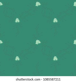 Small Floral Seamless Pattern with Cute Daisy Flowers. Feminine Rapport for Linen, Textile, Wallpaper in Trendy Rustic Style. Colorful Seamless Pattern with Tiny Flowers. Vector Background.