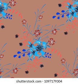 Small Floral Seamless Pattern with Cute Wildflowers. Girlie Natural Background in Country Style with Small Blossoms of Daisy Flowers. Vector Ditsy Pattern for Fabric, Textile. Floral Texture