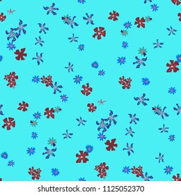 Small Floral Seamless Pattern with Cute Wild Flowers. Feminine Rapport for Wallpaper, Dress, Underwear in Trendy Country Style. Colorful Seamless Pattern with Tiny Flowers. Vector Background