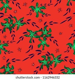 Small Floral Seamless Pattern with Cute Daisy Flowers and Pansies. Girlie Texture in Liberty Style for Curtains, Calico, Paper. Vector Spring Rapport.