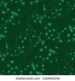 Small Floral Seamless Pattern with Cute Daisy Flowers and Pansies. Feminine Texture in Country Style for Linen, Textile, Wallpaper. Vector Spring Rapport.