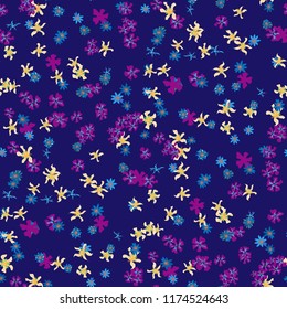 Small Floral Seamless Pattern with Cute Wild Flowers. Feminine Rapport for Wallpaper, Dress, Chintz in Trendy Liberty Style. Colorful Seamless Pattern with Tiny Flowers. Vector Background