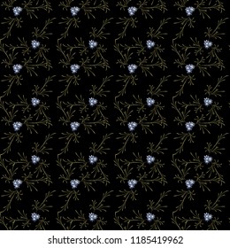 Small Floral Seamless Pattern with Cute Daisy Flowers. Feminine Rapport for Linen, Fabric, Wallpaper in Trendy Liberty Style. Colorful Seamless Pattern with Tiny Flowers. Vector Background.