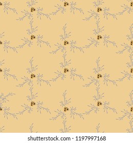 Small Floral Seamless Pattern with Cute Daisy Flowers. Feminine Rapport for Linen, Textile, Wallpaper in Trendy Country Style. Colorful Seamless Pattern with Tiny Flowers. Vector Background.