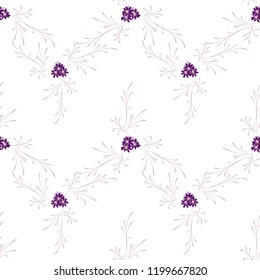 Small Floral Seamless Pattern with Cute Daisy Flowers. Feminine Rapport for Linen, Fabric, Wallpaper in Trendy Country Style. Colorful Seamless Pattern with Tiny Flowers. Vector Background.