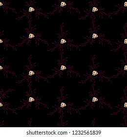 Small Floral Seamless Pattern with Cute Daisy Flowers. Feminine Rapport for Linen, Textile, Wallpaper in Trendy Country Style. Colorful Seamless Pattern with Tiny Flowers. Vector Background.