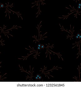 Small Floral Seamless Pattern with Cute Daisy Flowers. Feminine Rapport for Linen, Textile, Fabric in Trendy Country Style. Colorful Seamless Pattern with Tiny Flowers. Vector Background.