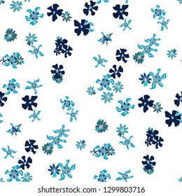 Small Floral Seamless Pattern with Cute Wild Flowers. Girlie Rapport for Print, Textile, Fabric in Trendy Country Style. Colorful Seamless Pattern with Tiny Flowers. Vector Background