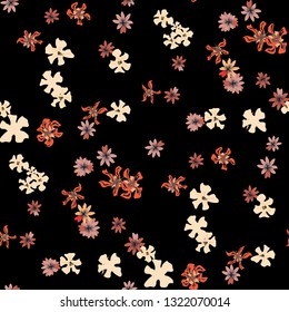Small Floral Seamless Pattern with Cute Wild Flowers. Girlie Rapport for Wallpaper, Linen, Chintz in Trendy Liberty Style. Colorful Seamless Pattern with Tiny Flowers. Vector Background