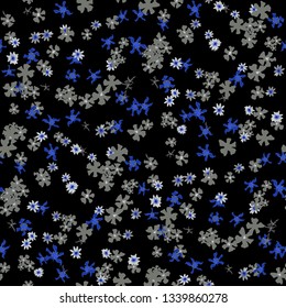 Small Floral Seamless Pattern with Cute Wild Flowers. Feminine Rapport for Wallpaper, Linen, Chintz in Trendy Liberty Style. Colorful Seamless Pattern with Tiny Flowers. Vector Background