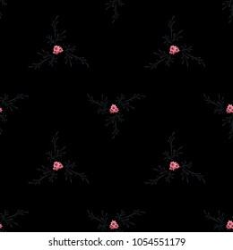 Small Floral Seamless Pattern with Delicate Daisy Flowers. Feminine Rapport for Linen, Textile, Fabric in Trendy Rustic Style. Colorful Seamless Pattern with Tiny Flowers. Vector Background.