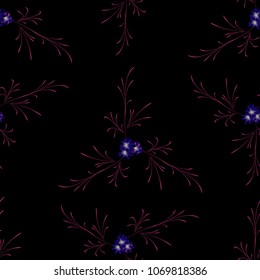 Small Floral Seamless Pattern with Delicate Daisy Flowers. Feminine Rapport for Textile, Fabric, Wallpaper in Trendy Country Style. Colorful Seamless Pattern with Tiny Flowers. Vector Background.