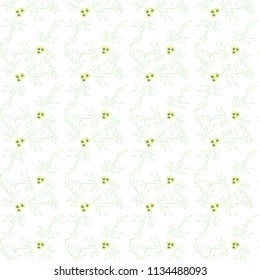 Small Floral Seamless Pattern with Delicate Daisy Flowers. Feminine Rapport for Linen, Textile, Fabric in Trendy Liberty Style. Colorful Seamless Pattern with Tiny Flowers. Vector Background.