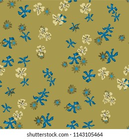 Small Floral Seamless Pattern with Delicate Wild Flowers. Feminine Rapport for Cloth, Cotton, Underwear in Trendy Liberty Style. Colorful Seamless Pattern with Tiny Flowers. Vector Background