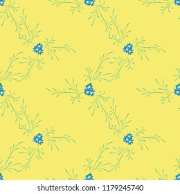 Small Floral Seamless Pattern with Delicate Daisy Flowers. Feminine Rapport for Textile, Fabric, Wallpaper in Trendy Liberty Style. Colorful Seamless Pattern with Tiny Flowers. Vector Background.