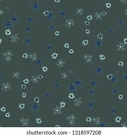 Small Floral Seamless Pattern with Delicate Wild Flowers. Feminine Rapport for Print, Textile, Fabric in Trendy Country Style. Colorful Seamless Pattern with Tiny Flowers. Vector Background