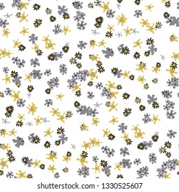 Small Floral Seamless Pattern with Delicate Wild Flowers. Feminine Rapport for Print, Textile, Fabric in Trendy Country Style. Colorful Seamless Pattern with Tiny Flowers. Vector Background