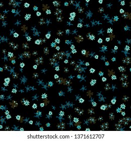 Small Floral Seamless Pattern with Delicate Wild Flowers. Girlie Rapport for Wallpaper, Dress, Chintz in Trendy Liberty Style. Colorful Seamless Pattern with Tiny Flowers. Vector Background