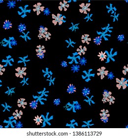Small Floral Seamless Pattern with Delicate Wild Flowers. Feminine Rapport for Wallpaper, Dress, Underwear in Trendy Country Style. Colorful Seamless Pattern with Tiny Flowers. Vector Background