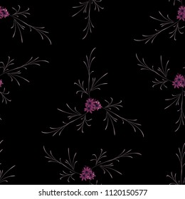 Small Floral Seamless Pattern with Gentle Daisy Flowers. Feminine Rapport for Textile, Fabric, Wallpaper in Trendy Country Style. Colorful Seamless Pattern with Tiny Flowers. Vector Background.