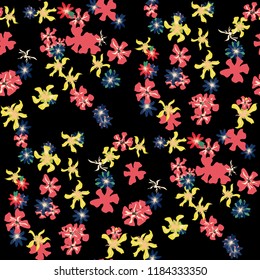 Small Floral Seamless Pattern with Gentle Wild Flowers. Feminine Rapport for Wallpaper, Linen, Chintz in Trendy Liberty Style. Colorful Seamless Pattern with Tiny Flowers. Vector Background