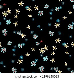 Small Floral Seamless Pattern with Gentle Wild Flowers. Girlie Rapport for Wallpaper, Dress, Chintz in Trendy Country Style. Colorful Seamless Pattern with Tiny Flowers. Vector Background