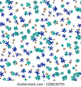 Small Floral Seamless Pattern with Gentle Wild Flowers. Feminine Rapport for Linen, Textile, Fabric in Trendy Liberty Style. Colorful Seamless Pattern with Tiny Flowers. Vector Background