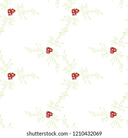 Small Floral Seamless Pattern with Gentle Daisy Flowers. Feminine Rapport for Linen, Textile, Wallpaper in Trendy Country Style. Colorful Seamless Pattern with Tiny Flowers. Vector Background.