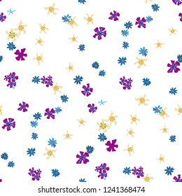 Small Floral Seamless Pattern with Gentle Wild Flowers. Girlie Rapport for Cloth, Dress, Underwear in Trendy Liberty Style. Colorful Seamless Pattern with Tiny Flowers. Vector Background
