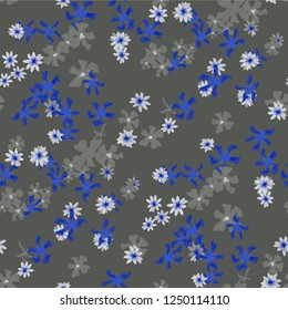 Small Floral Seamless Pattern with Gentle Wild Flowers. Girlie Rapport for Wallpaper, Dress, Underwear in Trendy Country Style. Colorful Seamless Pattern with Tiny Flowers. Vector Background