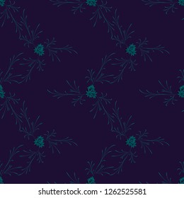 Small Floral Seamless Pattern with Gentle Daisy Flowers. Feminine Rapport for Textile, Fabric, Wallpaper in Trendy Country Style. Colorful Seamless Pattern with Tiny Flowers. Vector Background.