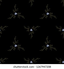 Small Floral Seamless Pattern with Gentle Daisy Flowers. Feminine Rapport for Textile, Fabric, Wallpaper in Trendy Rustic Style. Colorful Seamless Pattern with Tiny Flowers. Vector Background.