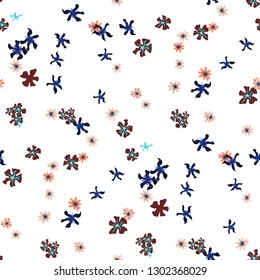 Small Floral Seamless Pattern with Gentle Wild Flowers. Feminine Rapport for Linen, Textile, Fabric in Trendy Country Style. Colorful Seamless Pattern with Tiny Flowers. Vector Background