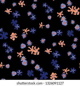 Small Floral Seamless Pattern with Gentle Wild Flowers. Girlie Rapport for Wallpaper, Dress, Underwear in Trendy Liberty Style. Colorful Seamless Pattern with Tiny Flowers. Vector Background