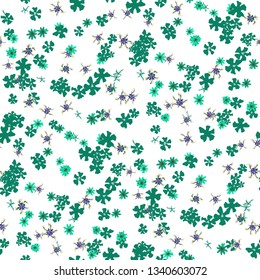 Small Floral Seamless Pattern with Gentle Wild Flowers. Feminine Rapport for Print, Linen, Chintz in Trendy Liberty Style. Colorful Seamless Pattern with Tiny Flowers. Vector Background